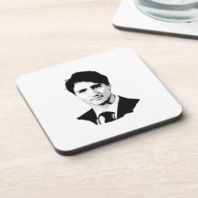 Justin Trudeau Portrait Beverage Coaster (Left Side)