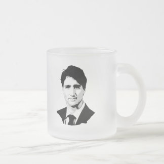 Justin Trudeau Portrait Frosted Glass Coffee Mug