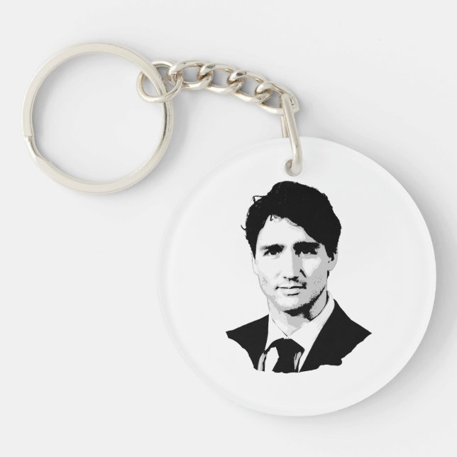 Justin Trudeau Portrait Keychain (Front)