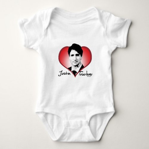 Justin Trudeau Signature Heart _png Baby Bodysuit