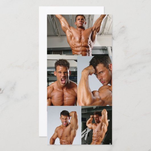 Justin Woltering Bodybuilder Fan Photo Card (Front/Back)