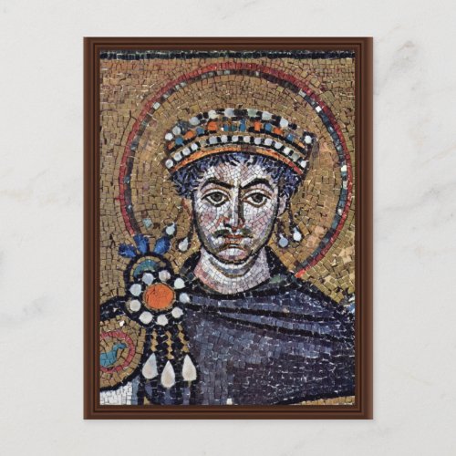 Justinian I San Vitale Ravenna Choir Mosaics A Postcard