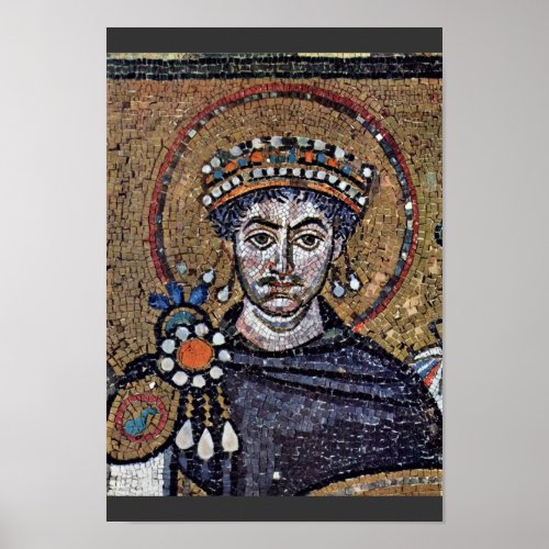 Justinian I San Vitale Ravenna Choir Mosaics A Poster