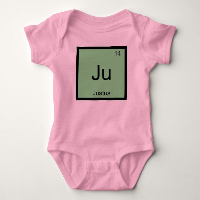 Justus  Name Chemistry Element Periodic Table Baby Bodysuit (Front)