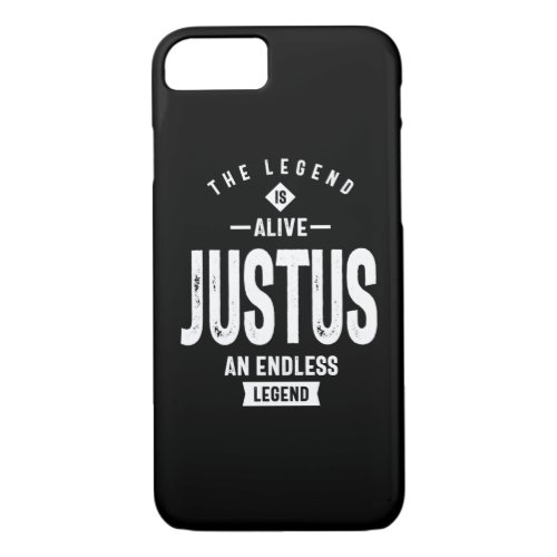 Justus Personalized Name Birthday Gift iPhone 87 Case