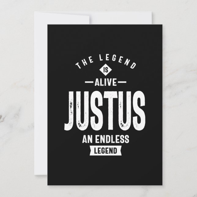 Justus Personalized Name Birthday Gift Invitation (Front)