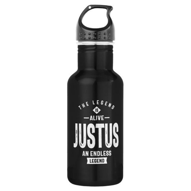 Justus Personalized Name Birthday Gift Stainless Steel Water Bottle (Front)