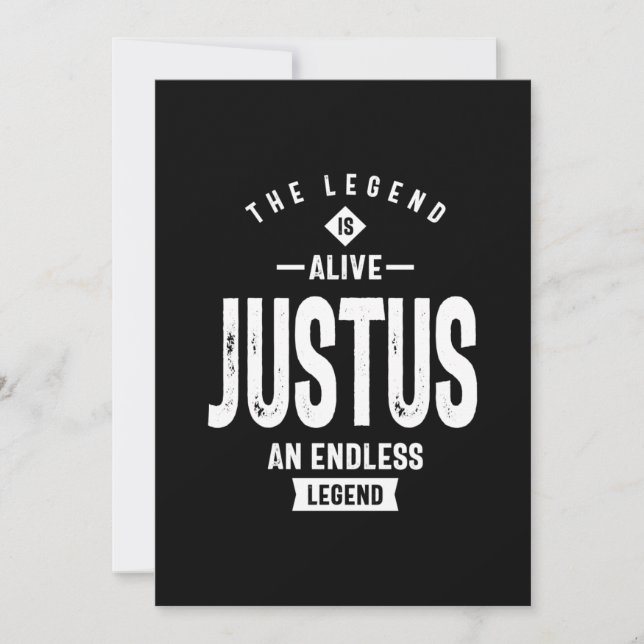 Justus Personalized Name Birthday Gift Thank You Card (Front)