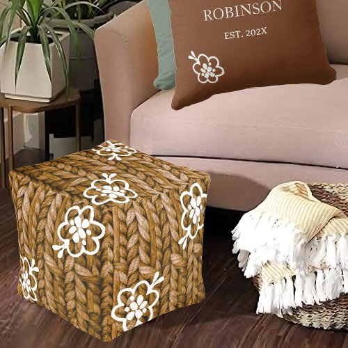 Jute Braided Pouffe Poof Accent Sitting Footrest  Pouf