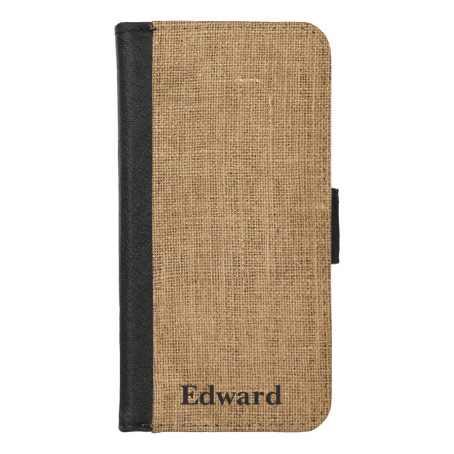 Jute Fabric iPhone Wallet Case (Front)