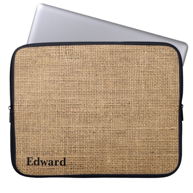 Jute Fabric Laptop Sleeve (Front)