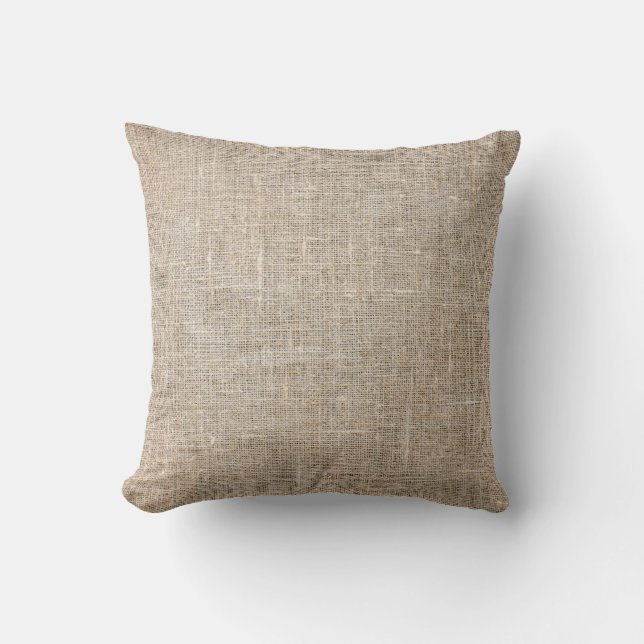 Jute Textile Throw Pillow (Front)
