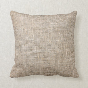 Jute Textile Throw Pillow