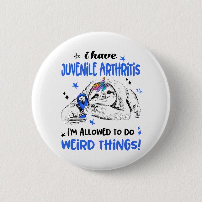 Juvenile Arthritis Awareness Month Ribbon Gifts Button (Front)