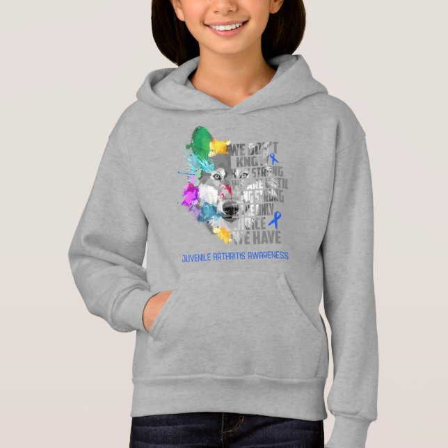 Juvenile Arthritis Awareness Ribbon Support Gifts Hoodie (Front)
