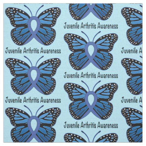 Juvenile Arthritis Butterfly Ribbon Fabric