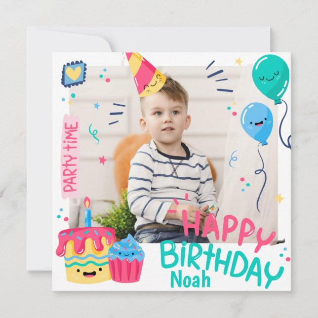Juvenile Birthday Frame Photo Invitation (Front)
