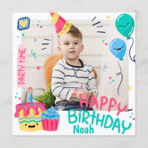 Juvenile Birthday Frame Photo Invitation