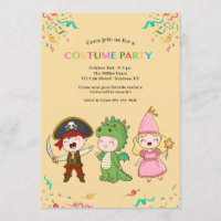 Juvenile Costume Party Invitations