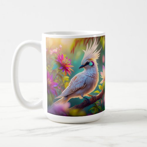 Juvenile Crested Blush Feather Dove Fantasy Bird Coffee Mug