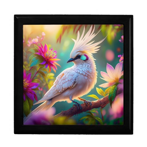 Juvenile Crested Blush Feather Dove Fantasy Bird Gift Box