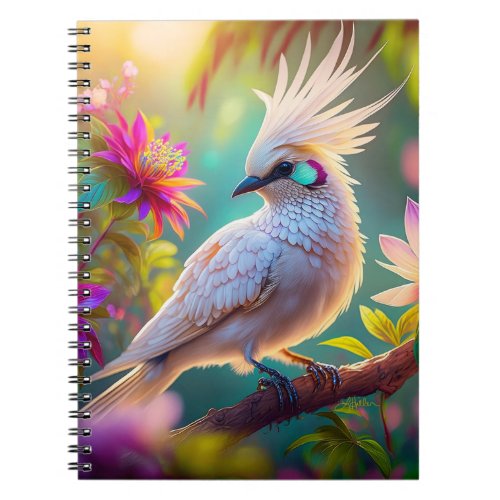 Juvenile Crested Blush Feather Dove Fantasy Bird Notebook