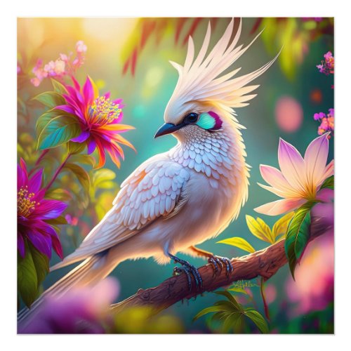 Juvenile Crested Blush Feather Dove Fantasy Bird Photo Print