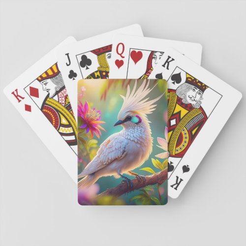 Juvenile Crested Blush Feather Dove Fantasy Bird Poker Cards