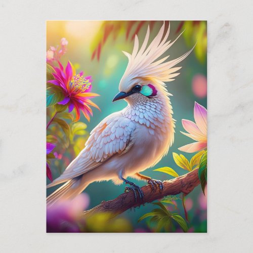 Juvenile Crested Blush Feather Dove Fantasy Bird Postcard