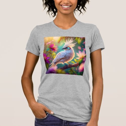 Juvenile Crested Blush Feather Dove Fantasy Bird T_Shirt