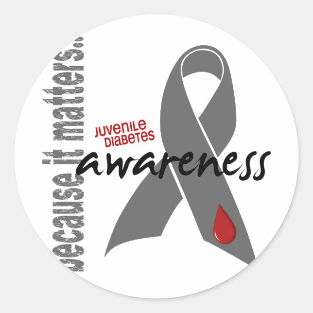 Juvenile Diabetes Awareness Classic Round Sticker (Front)