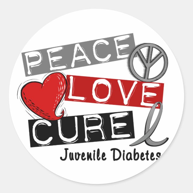JUVENILE DIABETES CLASSIC ROUND STICKER (Front)