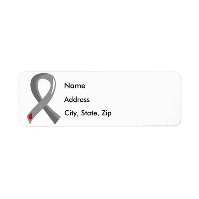 Juvenile Diabetes Grey Ribbon 3 Label (Front)