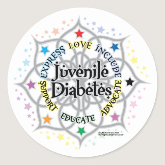 Juvenile Diabetes Lotus Classic Round Sticker