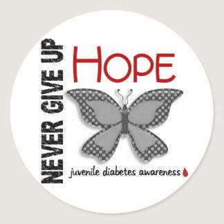 Juvenile Diabetes Never Give Up Hope Butterfly 4.1 Classic Round Sticker