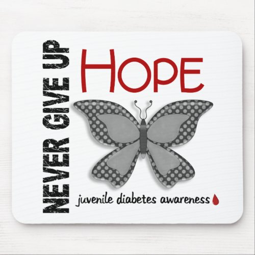 Juvenile Diabetes Never Give Up Hope Butterfly 41 Mouse Pad