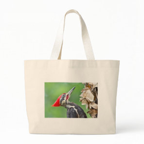 Juvenile Pileated Woodpecker Profile Gifts Apparel Large Tote Bag
