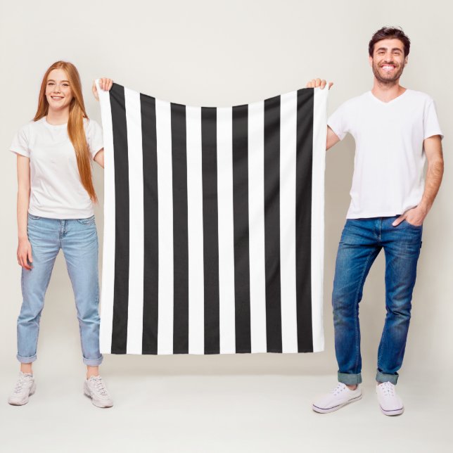 Juventus Torino stripes football club Italy black  Fleece Blanket (In Situ)