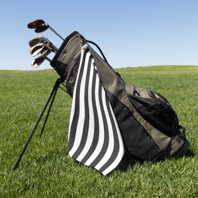 Juventus Torino stripes football club Italy black  Golf Towel (Green)