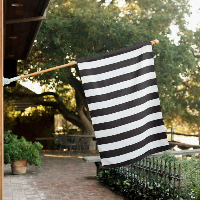 Juventus Torino stripes football club Italy black  House Flag (In SItu)