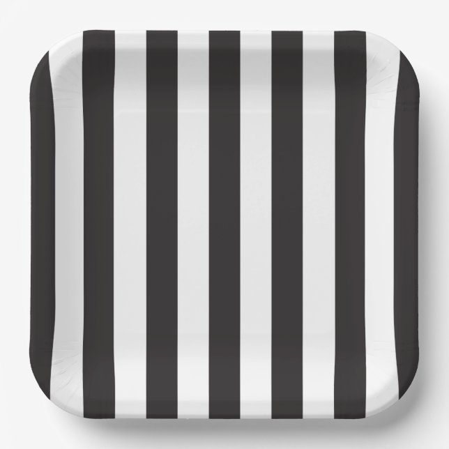 Juventus Torino stripes football club Italy black  Paper Plates (Front)