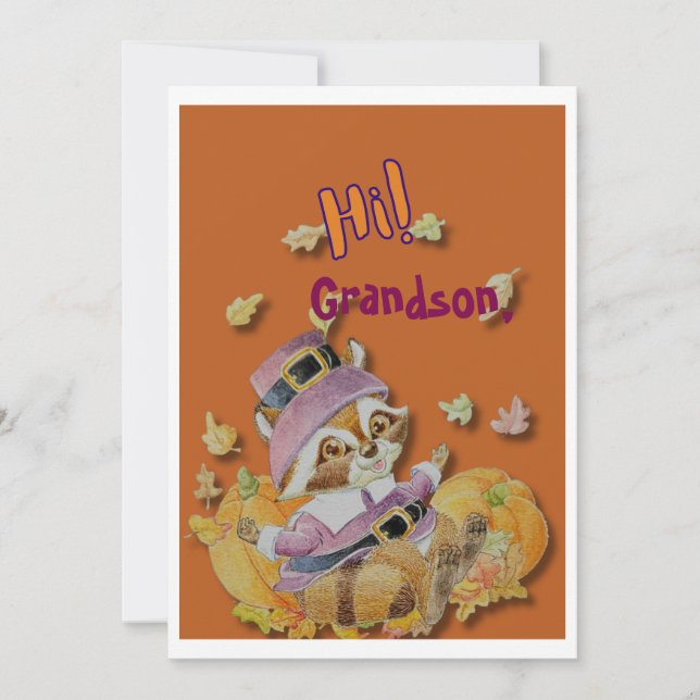 Juvinile Personalized Thanksgiving Holiday Card (Front)