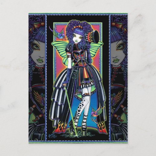 Juxtapose Rainbow Fairy Carnival Postcard