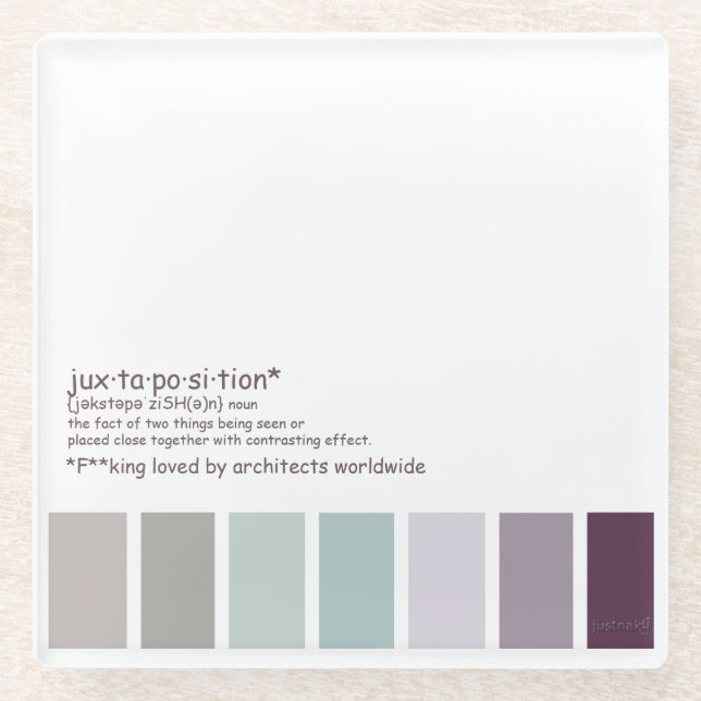 juxtaposition glass coaster (Front)