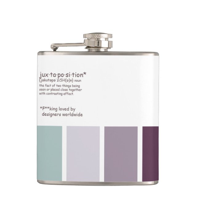 Juxtaposition Vinyl Wrapped Flask (Front)