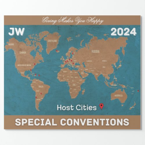 JW 2024 SPECIAL CONVENTIONS _ Host Cities Wrapping Paper