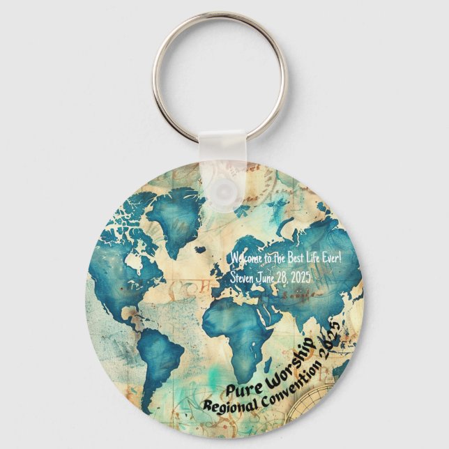 JW 2025 Pure Worship Baptism Keepsake Gift Keychain (Front)