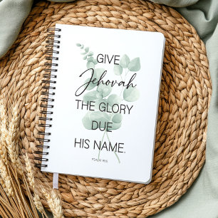 JW 2025 Year Text Notebook with Eucalyptus Leaves
