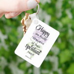 JW 2025 Year Text with Hydrangea Print Keychain<br><div class="desc">This cute keychain with hydrangeas features the 2026 JW Year Text: "Happy are those conscious of their spiritual need" - Matthew 5:3</div>