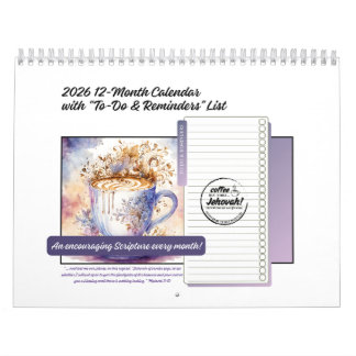 JW 2026 12-Month Coffee Calendar in Watercolors